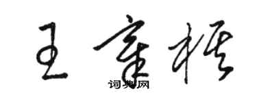 骆恒光王章棋草书个性签名怎么写
