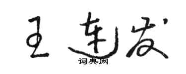 骆恒光王连发草书个性签名怎么写
