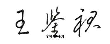 骆恒光王鉴裙草书个性签名怎么写