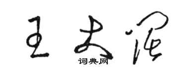 骆恒光王大阔草书个性签名怎么写