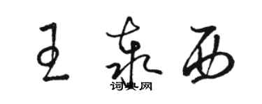 骆恒光王泰西草书个性签名怎么写