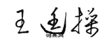 骆恒光王廷操草书个性签名怎么写