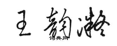 骆恒光王韵凝草书个性签名怎么写
