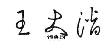 骆恒光王大潜草书个性签名怎么写