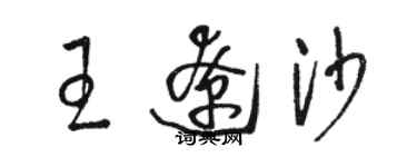 骆恒光王辽沙草书个性签名怎么写