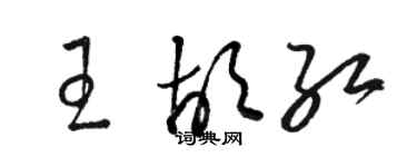 骆恒光王胡红草书个性签名怎么写