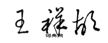 骆恒光王祥胡草书个性签名怎么写