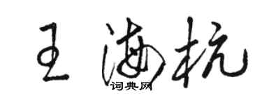 骆恒光王海杭草书个性签名怎么写