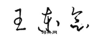 骆恒光王东念草书个性签名怎么写