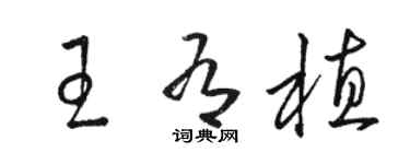 骆恒光王有植草书个性签名怎么写