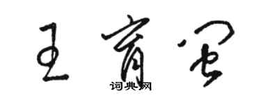 骆恒光王育闽草书个性签名怎么写