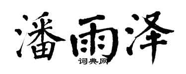 翁闿运潘雨泽楷书个性签名怎么写