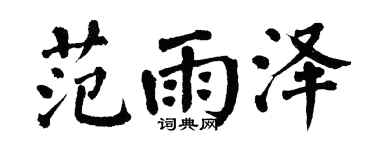 翁闿运范雨泽楷书个性签名怎么写
