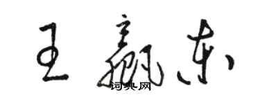 骆恒光王赢东草书个性签名怎么写