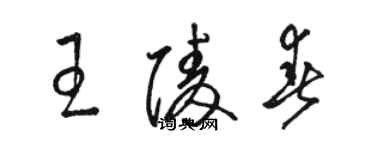 骆恒光王陵春草书个性签名怎么写