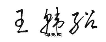 骆恒光王韩绍草书个性签名怎么写