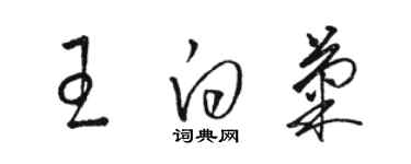 骆恒光王白菊草书个性签名怎么写
