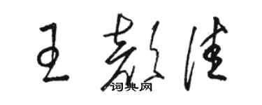 骆恒光王颜佳草书个性签名怎么写
