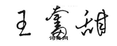 骆恒光王奋甜草书个性签名怎么写
