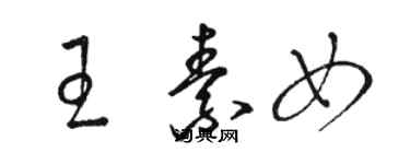 骆恒光王素女草书个性签名怎么写