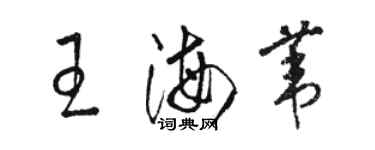 骆恒光王海苇草书个性签名怎么写