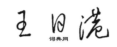 骆恒光王日港草书个性签名怎么写