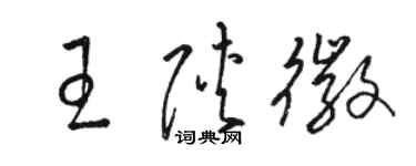 骆恒光王陕徽草书个性签名怎么写