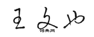 骆恒光王文也草书个性签名怎么写