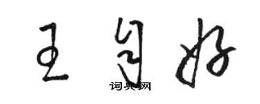 骆恒光王自好草书个性签名怎么写