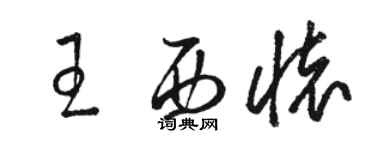 骆恒光王西怀草书个性签名怎么写