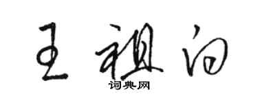骆恒光王祖白草书个性签名怎么写