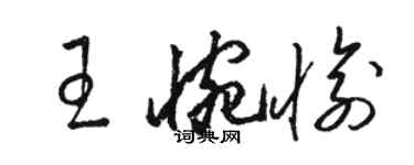 骆恒光王惋愉草书个性签名怎么写