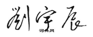 骆恒光刘宇辰草书个性签名怎么写