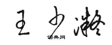 骆恒光王少凝草书个性签名怎么写