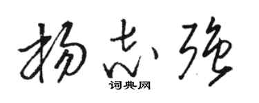 骆恒光杨志强草书个性签名怎么写