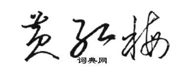 骆恒光黄红梅草书个性签名怎么写