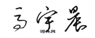 骆恒光马宇晨草书个性签名怎么写