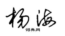 朱锡荣杨海草书个性签名怎么写