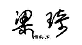 朱锡荣梁琦草书个性签名怎么写