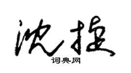 朱锡荣沈捷草书个性签名怎么写