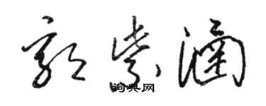 骆恒光郭紫涵草书个性签名怎么写