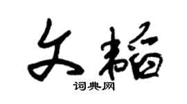 朱锡荣文韬草书个性签名怎么写