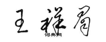 骆恒光王祥眉草书个性签名怎么写
