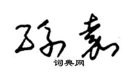 朱锡荣孙嘉草书个性签名怎么写