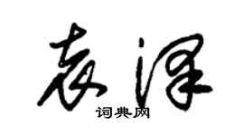 朱锡荣袁泽草书个性签名怎么写