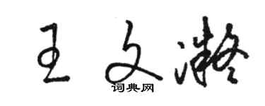 骆恒光王文凝草书个性签名怎么写