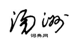 朱锡荣汤洲草书个性签名怎么写