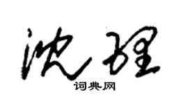 朱锡荣沈理草书个性签名怎么写