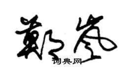 朱锡荣郑岚草书个性签名怎么写