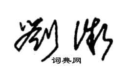 朱锡荣刘微草书个性签名怎么写